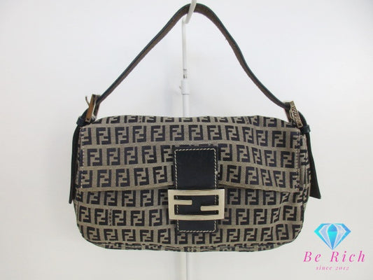 フェンディ FENDI ワン ショルダーバッグ 26424 マンマ バケット ズッキーノ ネイビー 紺 キャンバス ハンドバッグ 肩掛け 鞄 ズッカ 【中古】【送料無料】 bk9509