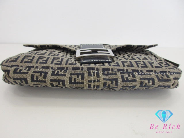 フェンディ FENDI ワン ショルダーバッグ 26424 マンマ バケット ズッキーノ ネイビー 紺 キャンバス ハンドバッグ 肩掛け 鞄 ズッカ 【中古】【送料無料】 bk9509