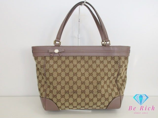 グッチ GUCCI トートバッグ 257061 メイフェア GG キャンバス ピンク ベージュ ブラウン 茶 レザー ロゴ リボン ショルダーバッグ ハンドバッグ 鞄 【中古】【送料無料】 bk9521