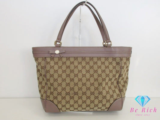 グッチ GUCCI トートバッグ 257061 メイフェア GG キャンバス ピンク ベージュ ブラウン 茶 レザー ロゴ リボン ショルダーバッグ ハンドバッグ 鞄 【中古】【送料無料】 bk9521