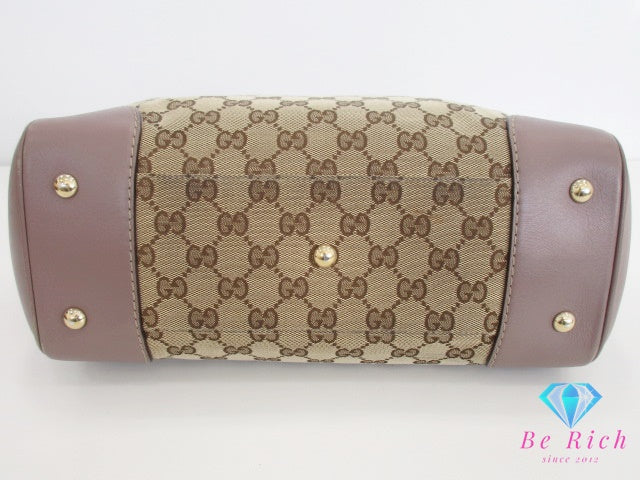 グッチ GUCCI トートバッグ 257061 メイフェア GG キャンバス ピンク ベージュ ブラウン 茶 レザー ロゴ リボン ショルダーバッグ ハンドバッグ 鞄 【中古】【送料無料】 bk9521