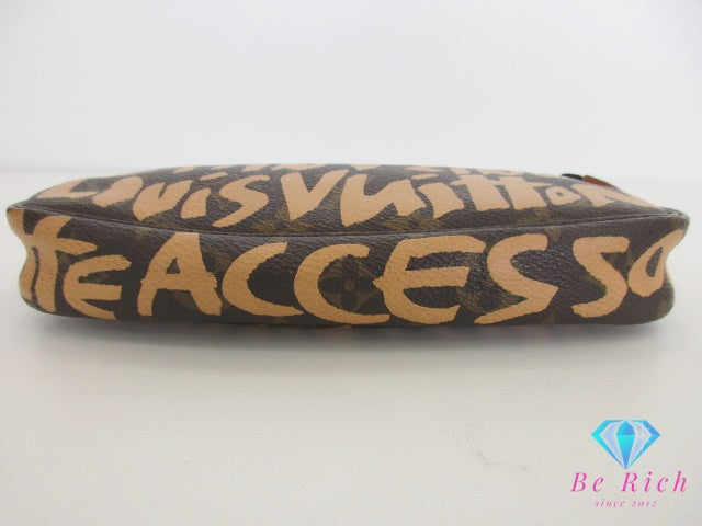 ルイ ヴィトン LOUIS VUITTON アクセサリー ポーチ モノグラム グラフィティ ポシェット アクセソワール M92193 ピーチ ブラウン 茶 ロゴ ハンドバッグ ショルダーバッグ 鞄 【中古】【送料無料】 bk9529