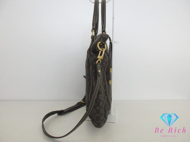 ルイ ヴィトン LOUIS VUITTON 2way トートバッグ ショルダーバッグ モノグラム ミニ ラン ブザス アンジェール エベヌ 茶 ブラウン LV ロゴ 縦型 ハンドバッグ 鞄 【中古】【送料無料】 bk9532