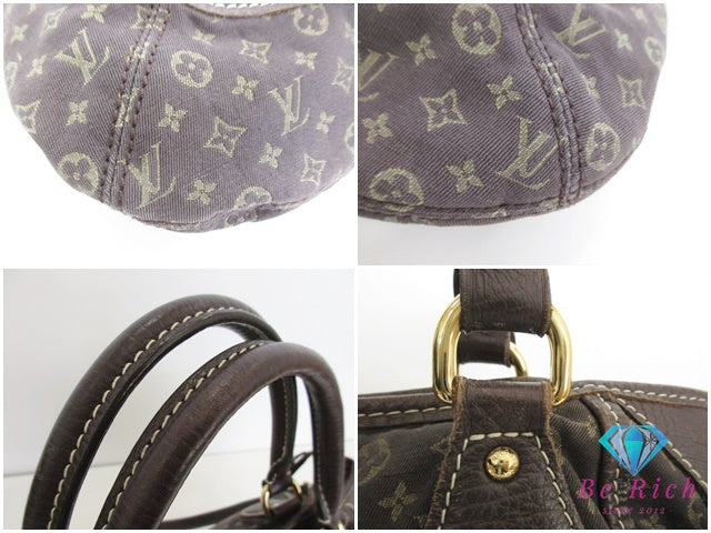 ルイ ヴィトン LOUIS VUITTON 2way トートバッグ ショルダーバッグ モノグラム ミニ ラン ブザス アンジェール エベヌ 茶 ブラウン LV ロゴ 縦型 ハンドバッグ 鞄 【中古】【送料無料】 bk9532