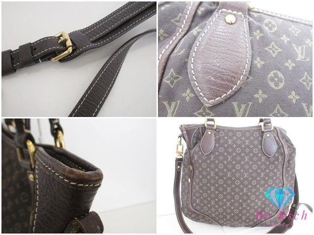 ルイ ヴィトン LOUIS VUITTON 2way トートバッグ ショルダーバッグ モノグラム ミニ ラン ブザス アンジェール エベヌ 茶 ブラウン LV ロゴ 縦型 ハンドバッグ 鞄 【中古】【送料無料】 bk9532