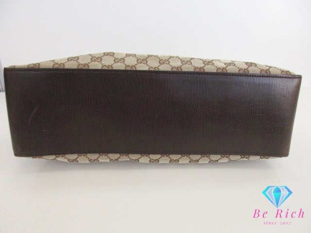 グッチ GUCCI トートバッグ 106251 GG ブラウン 茶 キャンバス レザー ロゴ ハンドバッグ ショルダーバッグ 鞄 【中古】【送料無料】 bk9533