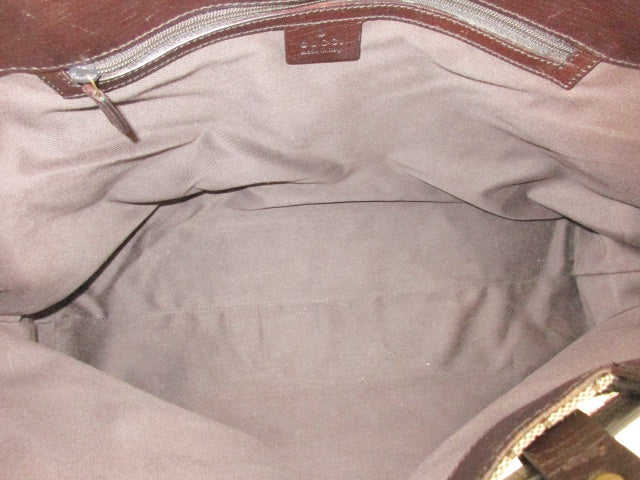 グッチ GUCCI トートバッグ 106251 GG ブラウン 茶 キャンバス レザー ロゴ ハンドバッグ ショルダーバッグ 鞄 【中古】【送料無料】 bk9533