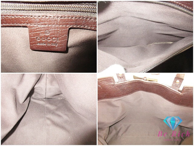 グッチ GUCCI トートバッグ 106251 GG ブラウン 茶 キャンバス レザー ロゴ ハンドバッグ ショルダーバッグ 鞄 【中古】【送料無料】 bk9533