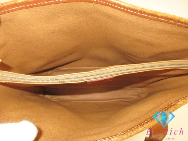 セリーヌ CELINE ハンドバッグ トートバッグ マカダム ベージュ ブラウン 茶 PVC レザー ブラゾン ロゴ ショルダーバッグ 鞄 【中古】【送料無料】 bk9537