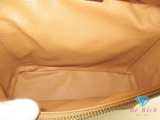 セリーヌ CELINE バニティ バッグ ポーチ マカダム ブラウン 茶 PVC レザー ロゴ アクセサリー 化粧 コスメ ハンドバッグ 小物  【中古】【送料無料】 bk9560