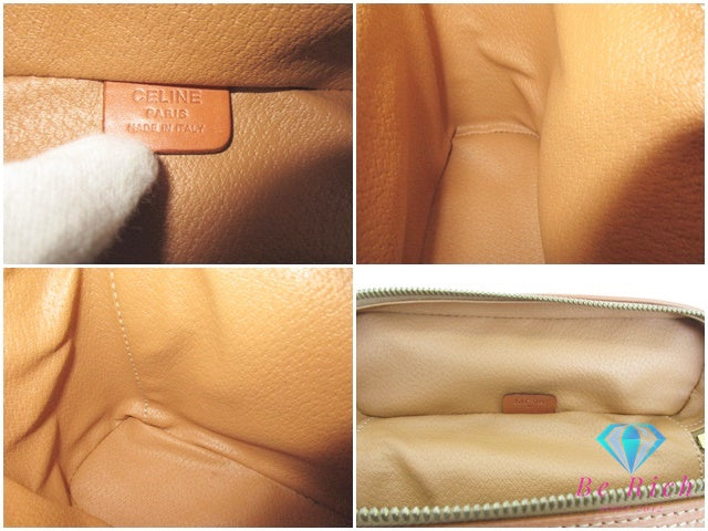 セリーヌ CELINE バニティ バッグ ポーチ マカダム ブラウン 茶 PVC レザー ロゴ アクセサリー 化粧 コスメ ハンドバッグ 小物  【中古】【送料無料】 bk9560
