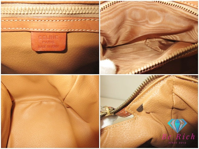 セリーヌ CELINE ミニ ボストンバッグ ハンドバッグ マカダム PVC レザー ブラウン 茶 ブラゾン ロゴ 手提げ 旅行 鞄 【中古】【送料無料】 bk9562