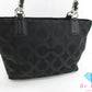 コーチ COACH ショルダーバッグ マディソン オプアート シグネチャー サティーン トートバッグ 20481 ブラック 黒 サテン キャンバス レザー ハンドバッグ 鞄 【中古】【送料無料】 bk9568