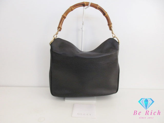 グッチ GUCCI ハンドバッグ ショルダーバッグ 001.1638 バンブー レザー ロゴ 手提げ 肩掛け 鞄 ワンショルダーバッグ  【中古】【送料無料】 bk9580