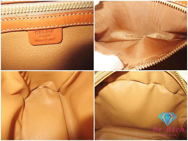 セリーヌ CELINE ハンドバッグ マカダム ブラウン 茶 PVC レザー ブラゾン ロゴ ショルダーバッグ 鞄 【中古】【送料無料】 bk9598