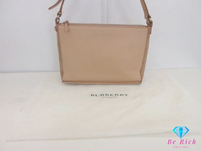 バーバリー BURBERRY ワン ショルダーバッグ ベージュ レザー スエード ロゴ 肩掛け 斜め掛け 鞄 【中古】【送料無料】 bk9607