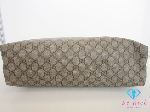グッチ GUCCI トートバッグ 211137 GG プラス ブラウン ベージュ 茶 PVC レザー ロゴ ショルダーバッグ ハンドバッグ 鞄 スプリーム  【中古】【送料無料】 bk9612