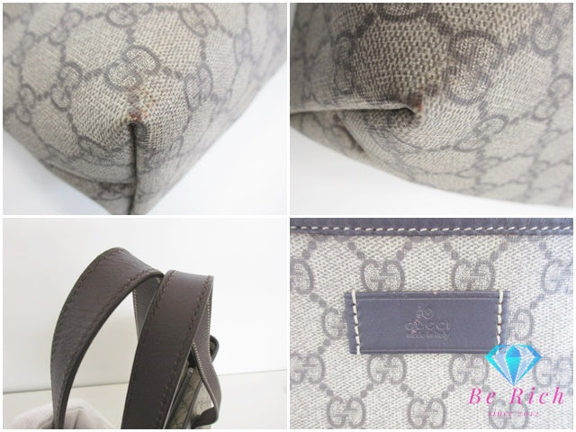 グッチ GUCCI トートバッグ 211137 GG プラス ブラウン ベージュ 茶 PVC レザー ロゴ ショルダーバッグ ハンドバッグ 鞄 スプリーム  【中古】【送料無料】 bk9612