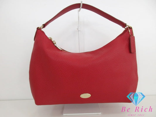 コーチ COACH ワン ショルダーバッグ F36628 ホーボー 赤 レッド レザー ロゴ ハンドバッグ 鞄 【中古】【送料無料】 bk9619