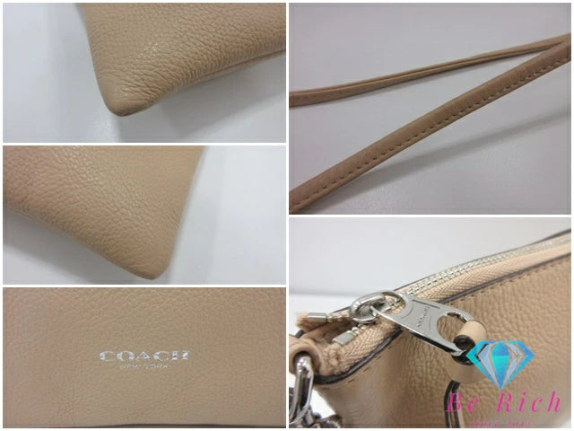 コーチ COACH 2way ショルダーバッグ クラッチバッグ 29461 ブリーカー デイリー ベージュ ロゴ レザー 肩掛け バッグ 鞄 メンズ レディース 【中古】【送料無料】 bk9623
