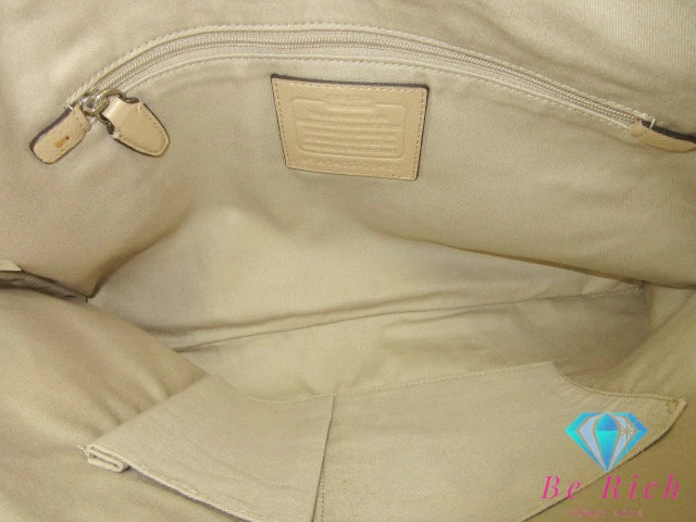 コーチ COACH 2way ショルダーバッグ クラッチバッグ 29461 ブリーカー デイリー ベージュ ロゴ レザー 肩掛け バッグ 鞄 メンズ レディース 【中古】【送料無料】 bk9623