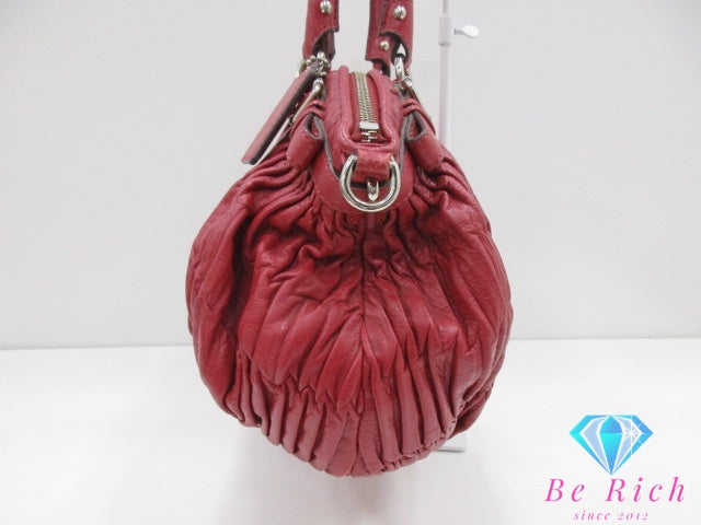 コーチ COACH ショルダーバッグ トートバッグ マディソン ギャザード レザー ソフィア サッチェル 18620 レッド 赤 ハンドバッグ 鞄 【中古】【送料無料】bk9627