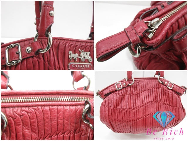 コーチ COACH ショルダーバッグ トートバッグ マディソン ギャザード レザー ソフィア サッチェル 18620 レッド 赤 ハンドバッグ 鞄 【中古】【送料無料】bk9627