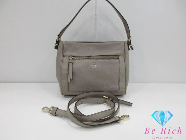 ケイトスペード kate spade 2way ハンドバッグ ショルダーバッグ RN0102760 グレージュ レザー ロゴ 鞄 【中古】【送料無料】 bk9628