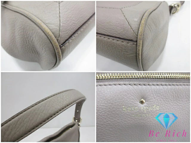 ケイトスペード kate spade 2way ハンドバッグ ショルダーバッグ RN0102760 グレージュ レザー ロゴ 鞄 【中古】【送料無料】 bk9628