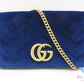 美品 グッチ GUCCI GG マーモント ベルベット スモール チェーン ショルダーバッグ 488426 ブルー 青 レザー ロゴ ミニ ポシェット キルティング ハンドバッグ クロスボディ 鞄 【中古】【送料無料】bk9632