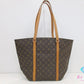 ルイ ヴィトン LOUIS VUITTON モノグラム サック ショッピング M51108 ブラウン 茶 PVC レザー LV ロゴ トートバッグ ショルダーバッグ バッグ 肩掛け 鞄 【中古】【送料無料】 bk9636