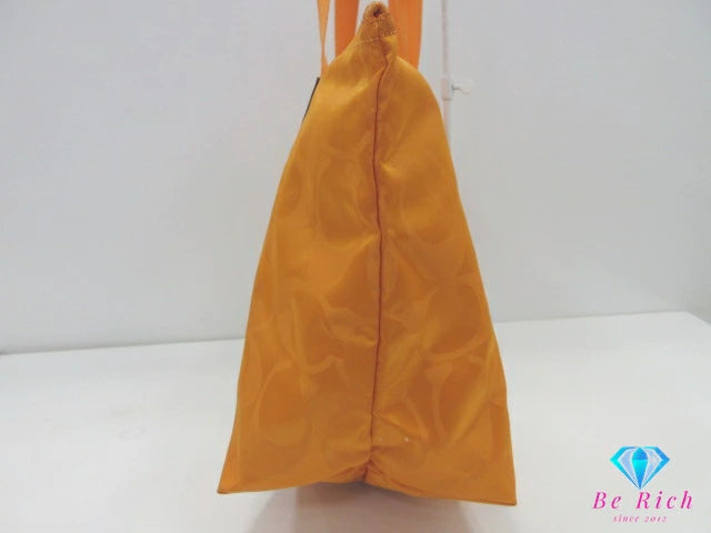 コーチ トートバッグ F77321 シグネチャー オレンジ ナイロン ポーチ 付 ショルダーバッグ COACH 【中古】【送料無料】 bk9639