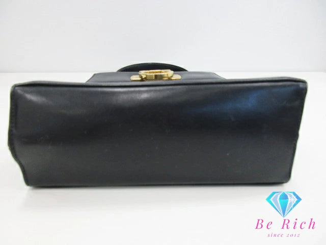 フェラガモ Salvatore Ferragamo ガンチーニ 2way ハンドバッグ ショルダーバッグ 0212193 黒 ブラック レザー ロゴ 鞄 パーティ フォーマル  【中古】【送料無料】 bk9646