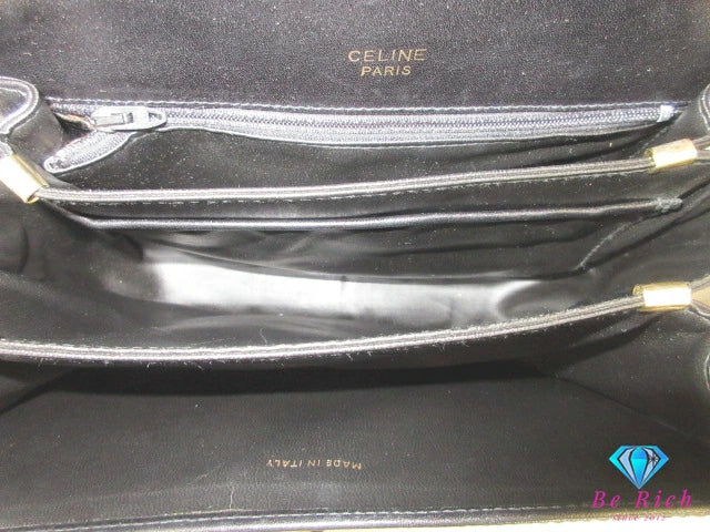 セリーヌ CELINE ショルダーバッグ ブラック 黒 ロゴ レザー ポシェット クロスボディ ポシェット 斜め掛け 鞄 ヴィンテージ  【中古】【送料無料】 bk9651