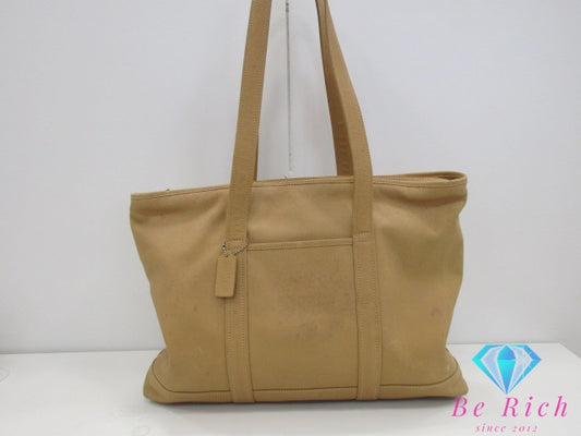 コーチ COACH オール レザー トートバッグ ショルダーバッグ 9400 ベージュ グラブタン レザー ロゴ ハンドバッグ 肩掛け 鞄 ヴィンテージ オールド 【中古】【送料無料】 bk9681