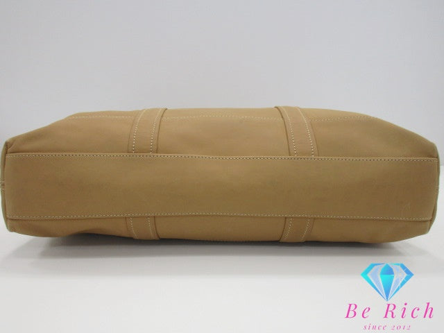 コーチ COACH オール レザー トートバッグ ショルダーバッグ 9400 ベージュ グラブタン レザー ロゴ ハンドバッグ 肩掛け 鞄 ヴィンテージ オールド 【中古】【送料無料】 bk9681