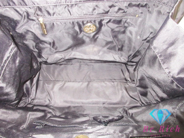 トリーバーチ TORY BURCH エラ ラージ トートバッグ ハンドバッグ 黒 ブラック ナイロン パテント レザー エナメル ロゴ ショルダーバッグ Ella  【中古】【送料無料】 bk9749