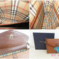 バーバリー BURBERRY  ショルダーバッグ ポシェット 茶 ブラウン レザー チェック ロゴ ミニ ショルダー Burberrys【中古】【送料無料】 bk9756