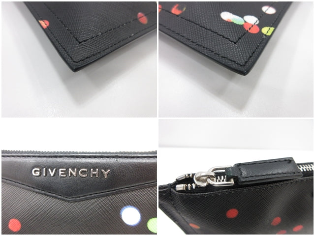 ジバンシィ GIVENCHY クラッチバッグ 黒 ブラック マルチカラー PVC レザー ロゴ セカンドバッグ 手持ち 鞄 ジバンシー 【中古】【送料無料】 bk9826