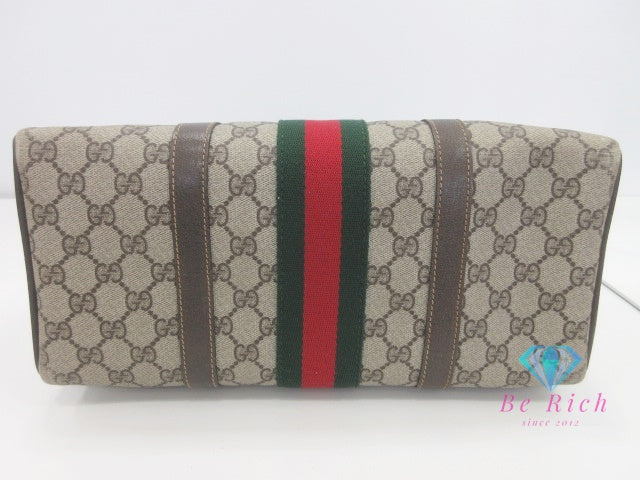 グッチ GUCCI ミニ ボストンバッグ 24.012.3842 GG シェリー オフィディア ロゴ ベージュ PVC レザー ハンドバッグ オールドグッチ【中古】【送料無料】 bk9847