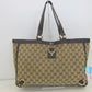 グッチ GUCCI GG トートバッグ 141472 ブラウン キャンバス レザー 肩掛け ハンドバッグ ショルダーバッグ【中古】【送料無料】bk9859