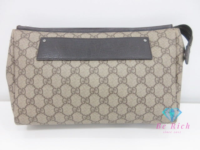 グッチ GUCCI クラッチバッグ 101633  GG スプリーム 茶 ブラウン PVC レザー  セカンドバッグ ビジネスバッグ【中古】【送料無料】 bk9888