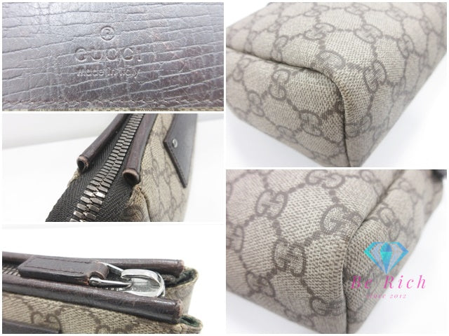 グッチ GUCCI クラッチバッグ 101633  GG スプリーム 茶 ブラウン PVC レザー  セカンドバッグ ビジネスバッグ【中古】【送料無料】 bk9888