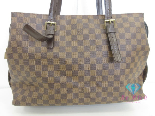 ルイ ヴィトン LOUIS VUITTON トートバッグ ショルダーバッグ ダミエ チェルシー N51119 エベヌ ブラウン 茶 PVC レザー ハンドバッグ 肩掛け バッグ 鞄 メンズ レディース 【中古】【送料無料】 bk9892