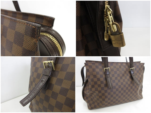ルイ ヴィトン LOUIS VUITTON トートバッグ ショルダーバッグ ダミエ チェルシー N51119 エベヌ ブラウン 茶 PVC レザー ハンドバッグ 肩掛け バッグ 鞄 メンズ レディース 【中古】【送料無料】 bk9892