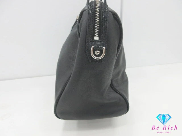コーチ COACH ニュー テイラー レザー サッチェル ハンドバッグ F25296 ブラック 黒 手提げ 鞄 【中古】【送料無料】 bk9909