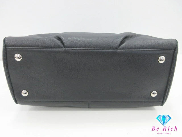 コーチ COACH ニュー テイラー レザー サッチェル ハンドバッグ F25296 ブラック 黒 手提げ 鞄 【中古】【送料無料】 bk9909