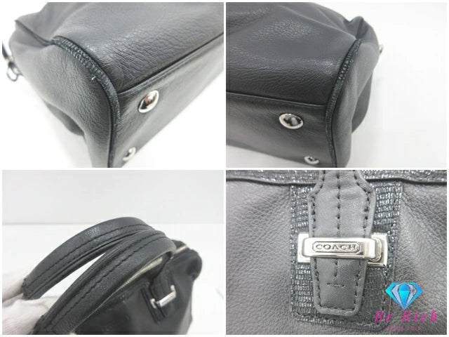 コーチ COACH ニュー テイラー レザー サッチェル ハンドバッグ F25296 ブラック 黒 手提げ 鞄 【中古】【送料無料】 bk9909