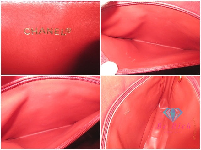 シャネル CHANEL ショルダー トート バッグ レザー 赤 ゴールド 金具 ヴィンテージ ココマーク CC ロゴ 鞄 【中古】【送料無料】 bk9936