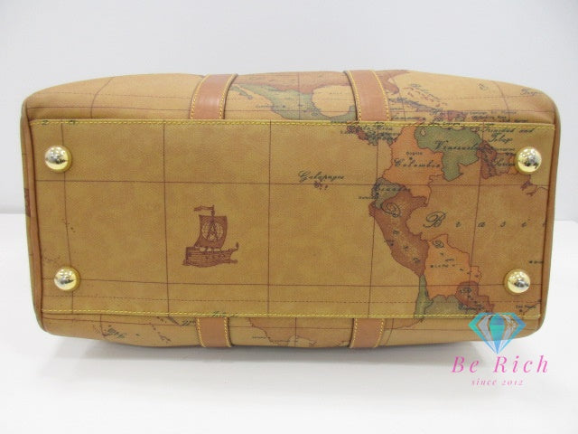 PRIMA CLASSE プリマクラッセ ボストンバッグ ジオクラシック ナチュラル キャメル ブラウン  PVC レザー 手提げ 旅行 トラベル 鞄【中古】【送料無料】 bk9960